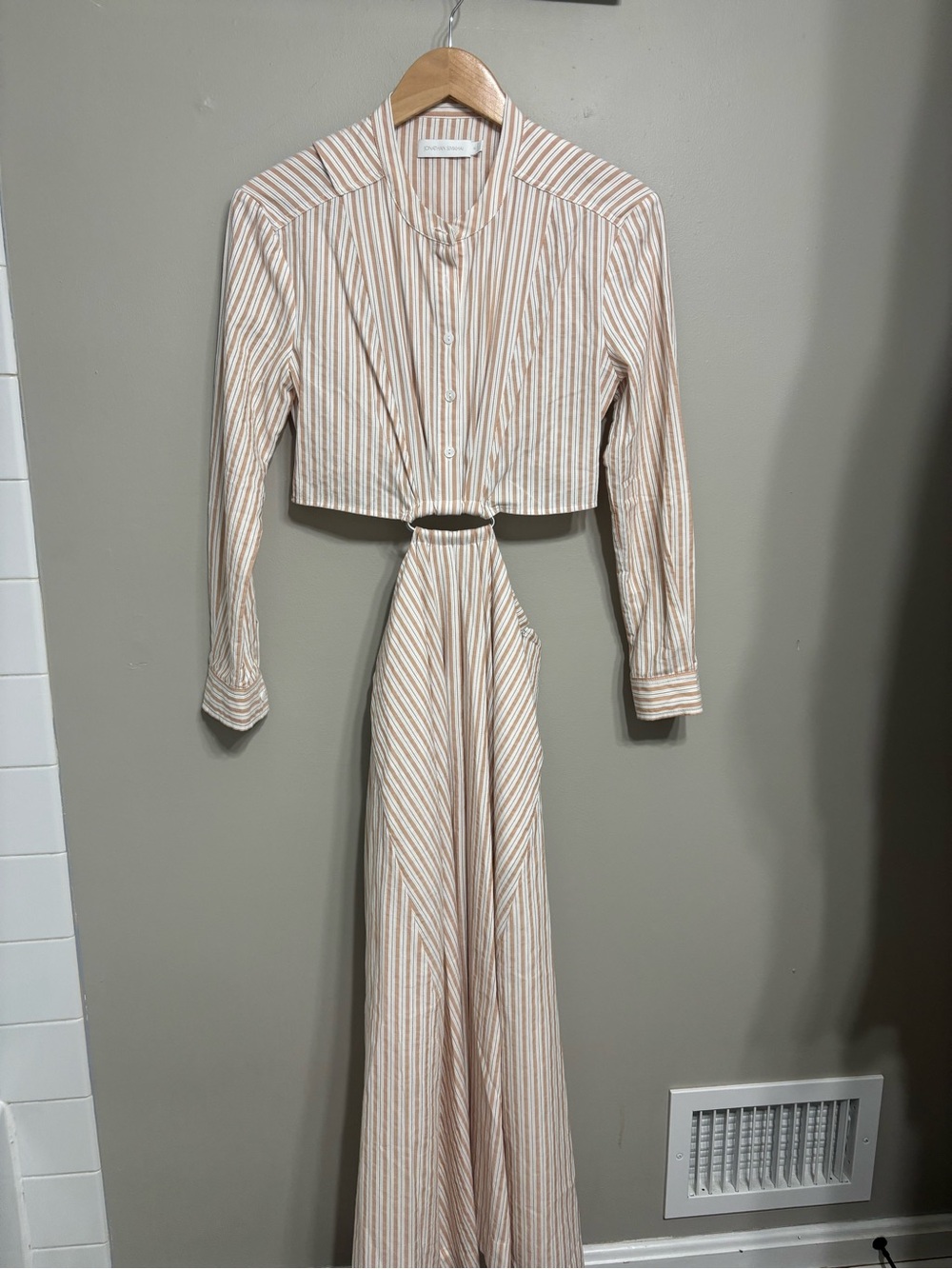 Jonathan Simkhai Janet Open Back Long Sleeve Shirt Dress. Women’s size 0